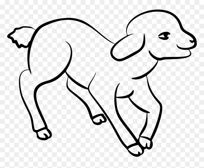 Sheep Coloring Book Dog Breed Drawing Black And White - Lamb Drawing Png, Transparent Png - white dog png