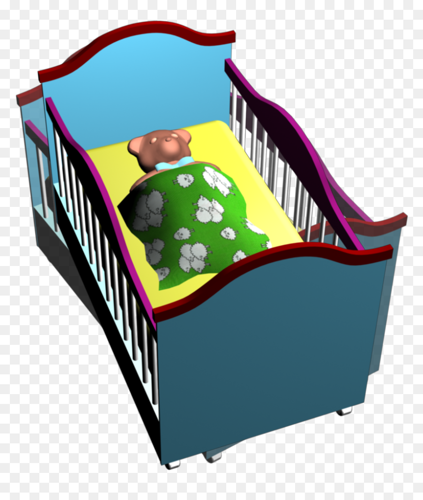 Kids Themed Video Clipart With Baby Crib And Teddy - Play, HD Png Download - baby crib png