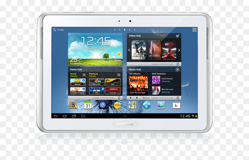 Samsung Note White - Samsung Galaxy Note Gt N8000, HD Png Download - samsung tablet png