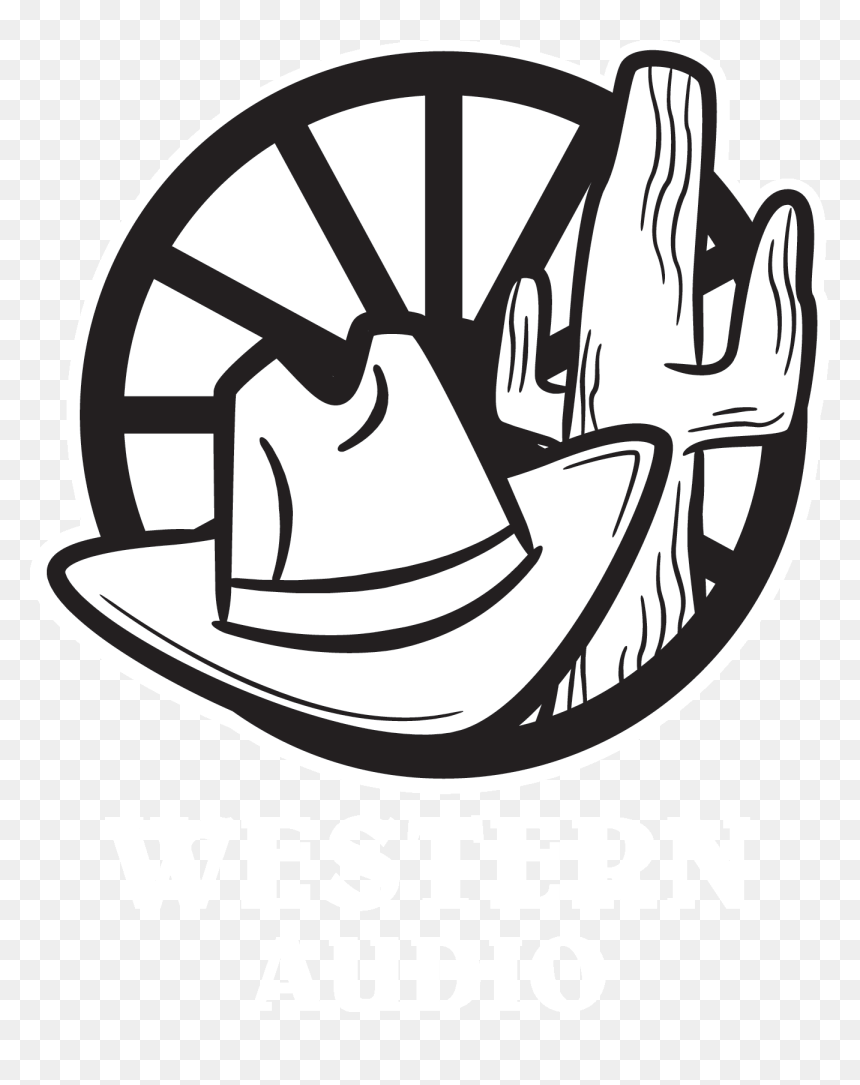 Black & White Western Audio Logo With White Text - Western Clipart Black And White, HD Png Download - western clip art png