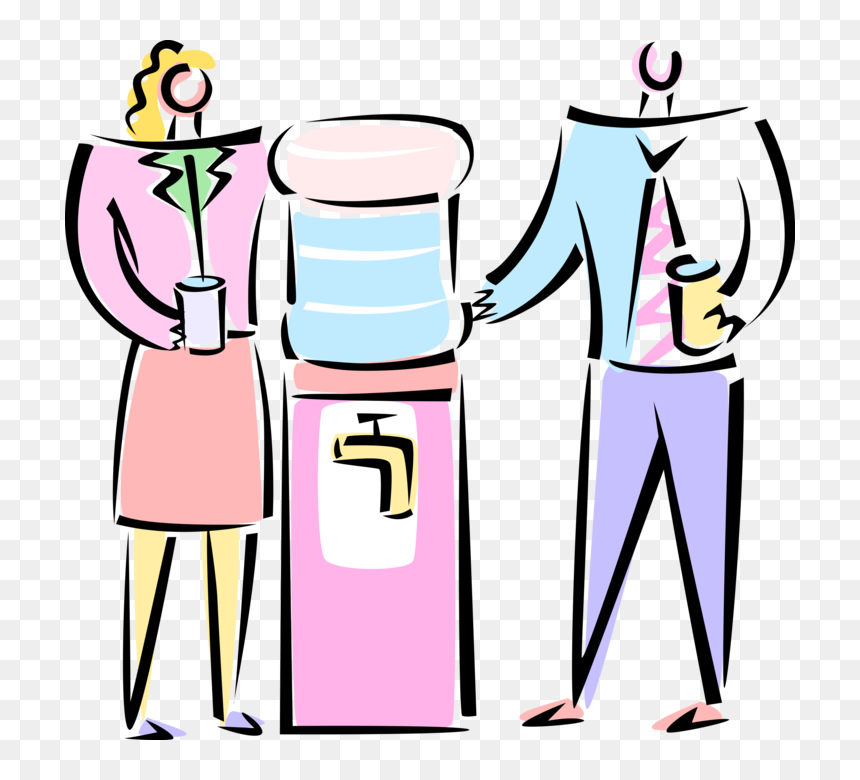 Vector Illustration Of Office Workers Exchange Gossip - Water Cooler Clipart Pink, HD Png Download - gossip png