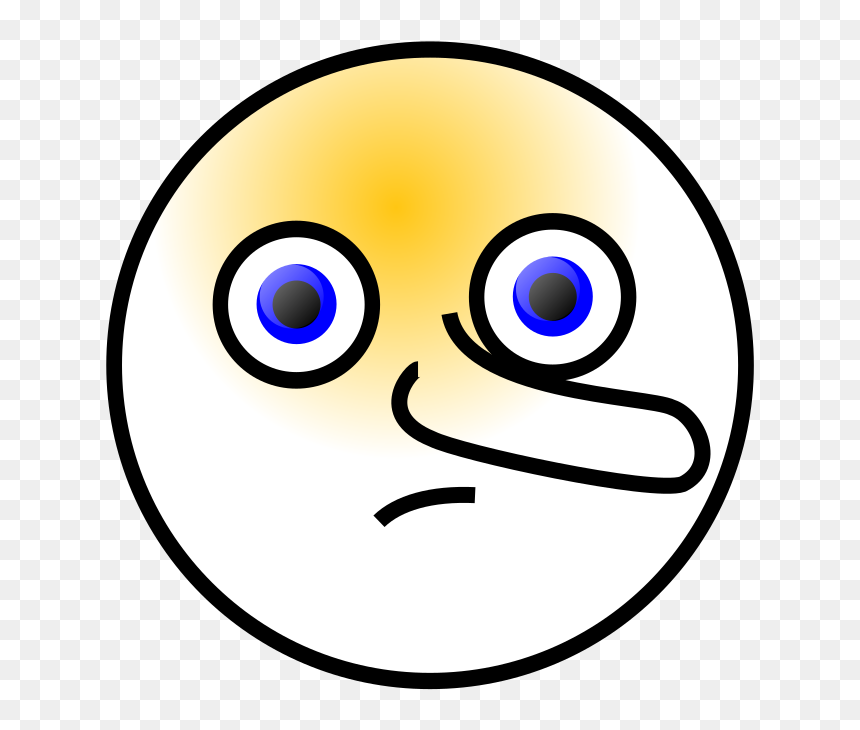 Pinochio Lying Long Nose Smiley Svg Clip Arts - Bored Smiley, HD Png Download - nose clipart png