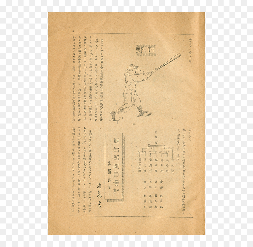 Fujin Bunko [women Collection], November 1946 Page - Paper, HD Png Download - crossed baseball bat png