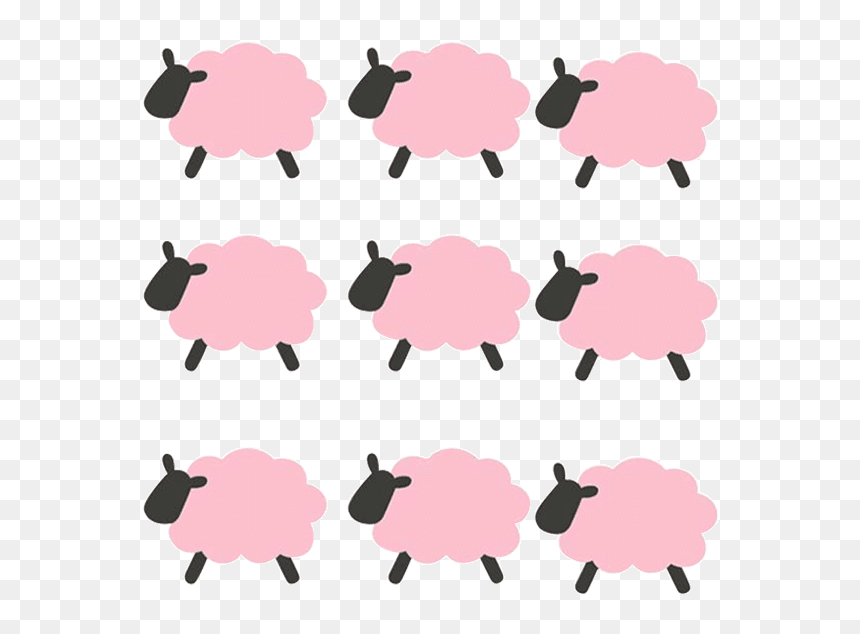 Petite Bello Wall Decor Pink Sheep Wall Decal - Sticker, HD Png Download - sheep clipart png