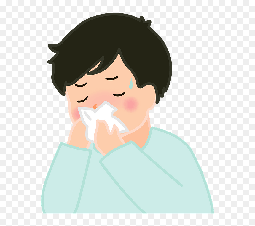 Boy Blowing Nose Clipart - Cartoon, HD Png Download - nose clipart png