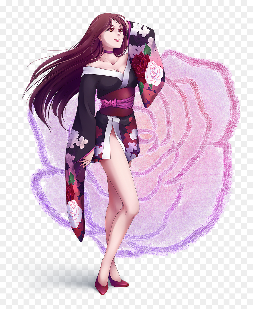 Anime Kimono Girl - Anime Kimono, HD Png Download - kimono png