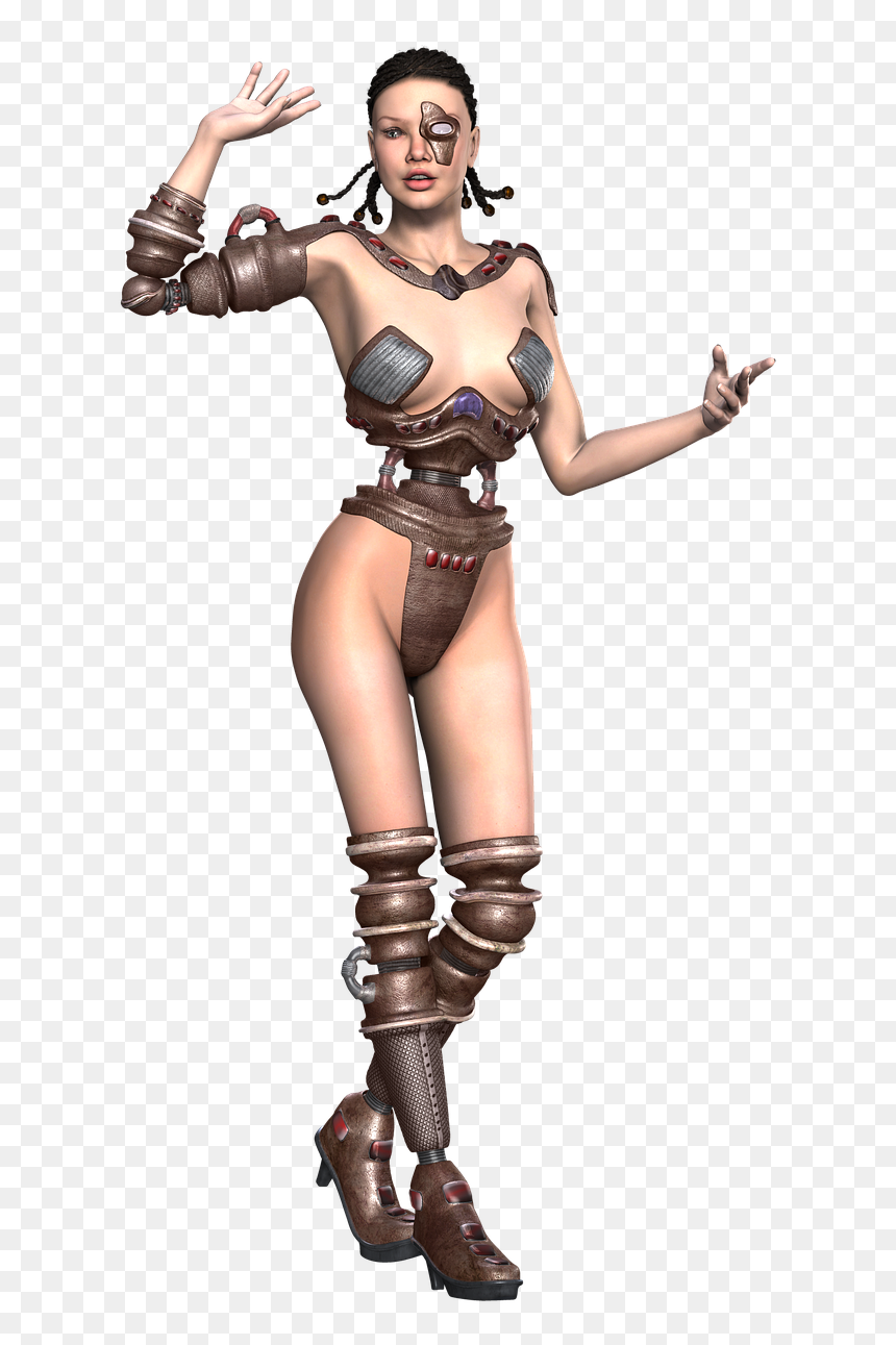 Female Cyborg Png, Transparent Png - scared girl png