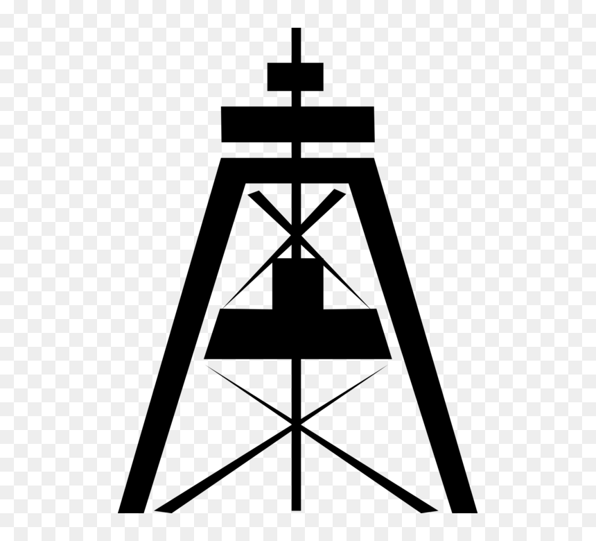 Vector Illustration Of Fossil Fuel Petroleum Indistry - Drilling Rig Clip Art, HD Png Download - oil derrick png