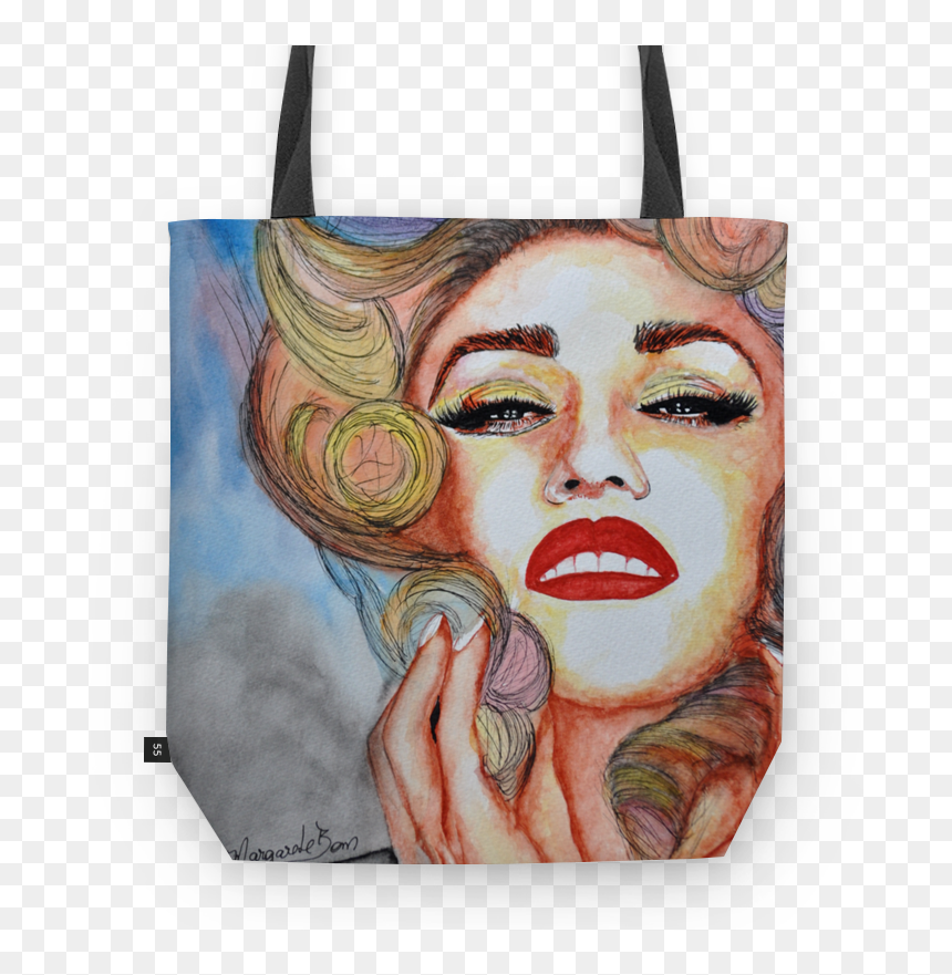 Bolsa Gwen Stefani Em Aquarela De Margarete Bomna - Handbag, HD Png Download - gwen stefani png