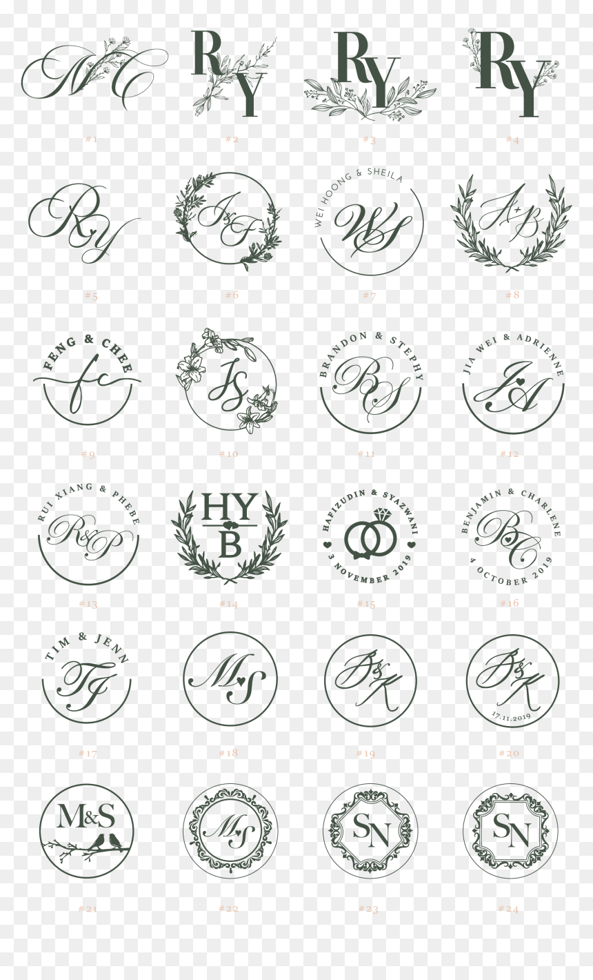 Cfstudio Weding Monograms Logo Couple - Circle, HD Png Download - wax stamp png