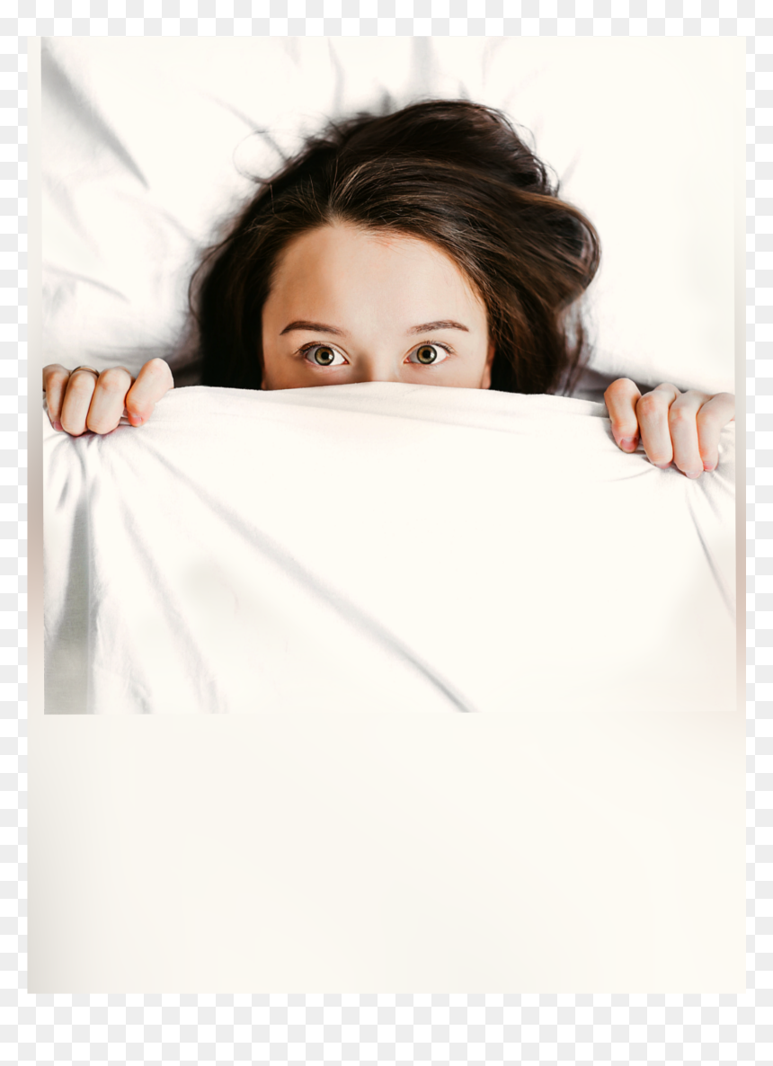 #woman #girl #face #hiding #blanket #sheet #bed #pillow - Sleep, HD Png Download - scared girl png