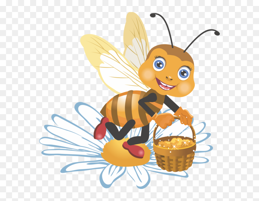 Cartoon Honey Bee Flying, HD Png Download - bee clip art png