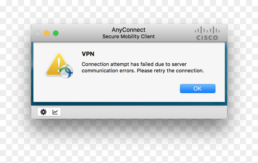 Anyconnect Failed Due To Server Communication Errors - Attempt Connection, HD Png Download - vpn png
