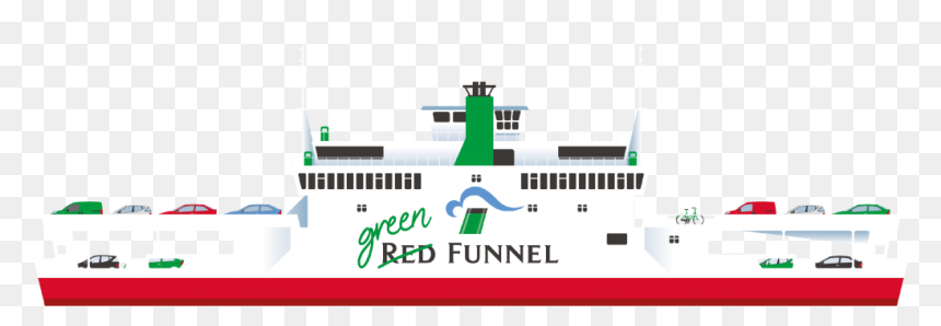 Picture Of A Red Funnel Ferry With "green - Red Funnel Ferries, HD Png Download - ferry png