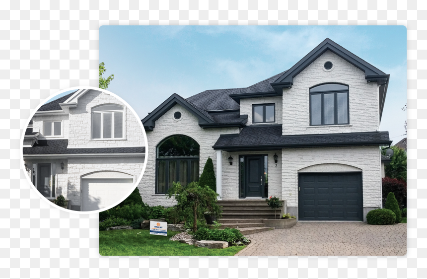 Black= Easy Way To Modernize - Black Garage Door And Front Door, HD Png Download - front door png