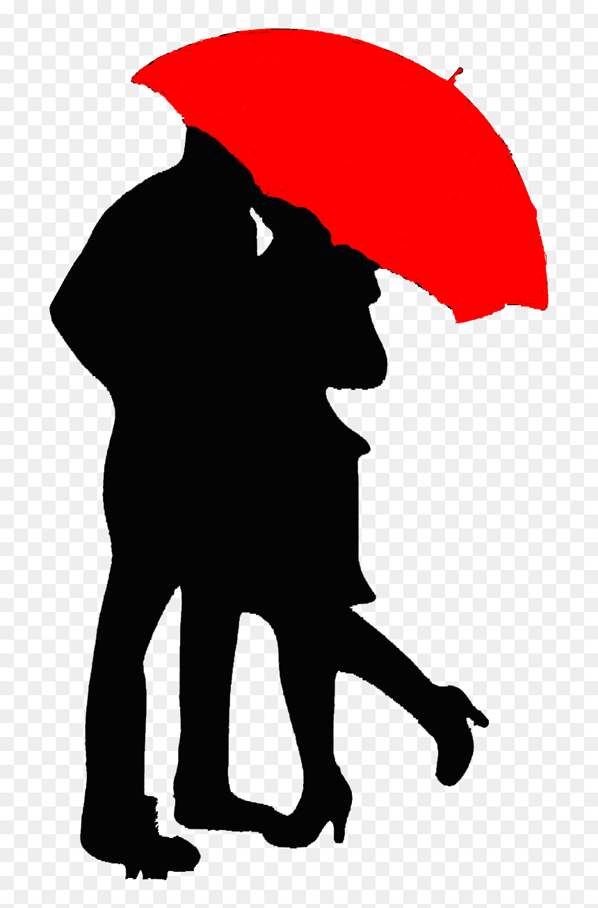 Dias Dos Namorados 12 06 2016 Silouette Art, Tattos, - Couple With Umbrella Silhouettes, HD Png Download - lovers png