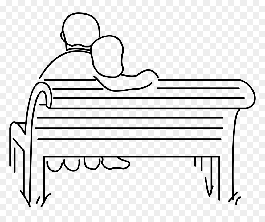 Lovers On A Bench Clip Arts - Line Art Bench Png, Transparent Png - lovers png