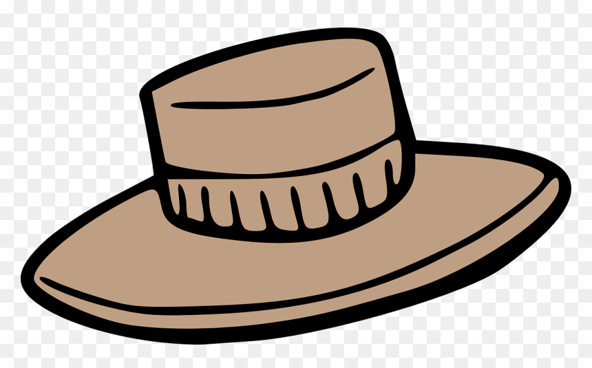 Wide Brimmed Hat Clipart, HD Png Download - cowboy boots and hat png