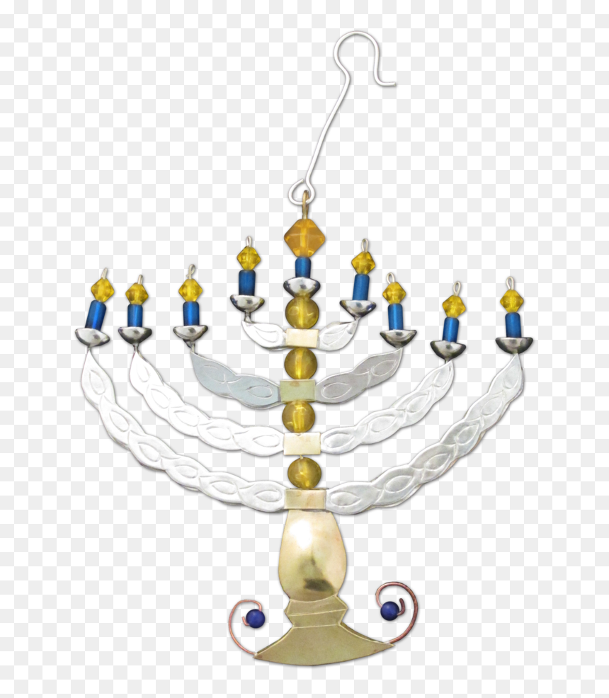 Menorah - Judaica Inspired - Handmade Ornament - Brass, HD Png Download - menora png