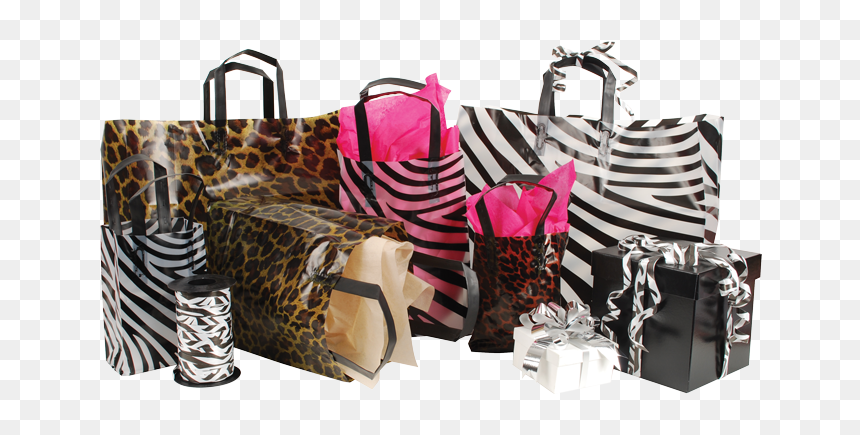 Animal Print Shoppers - Plastic Bag, HD Png Download - animal print png