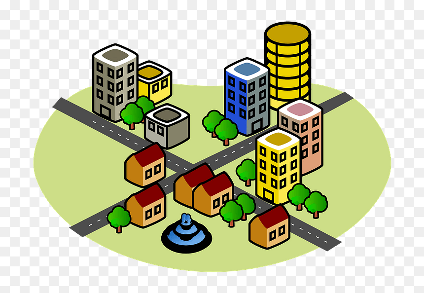 City Before Earthquake/disaster Clipart - Eruption Of Volcano Clipart, HD Png Download - city clipart png