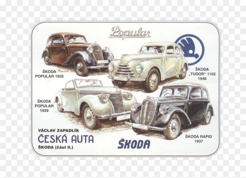 Skoda Popular Zapadlik, HD Png Download - vintage postage stamp png