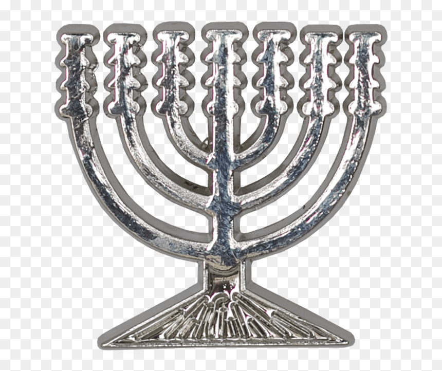Reversspeld / Broche Met De Menorah / Menora In Zilverkleur - Hanukkah, HD Png Download - menora png