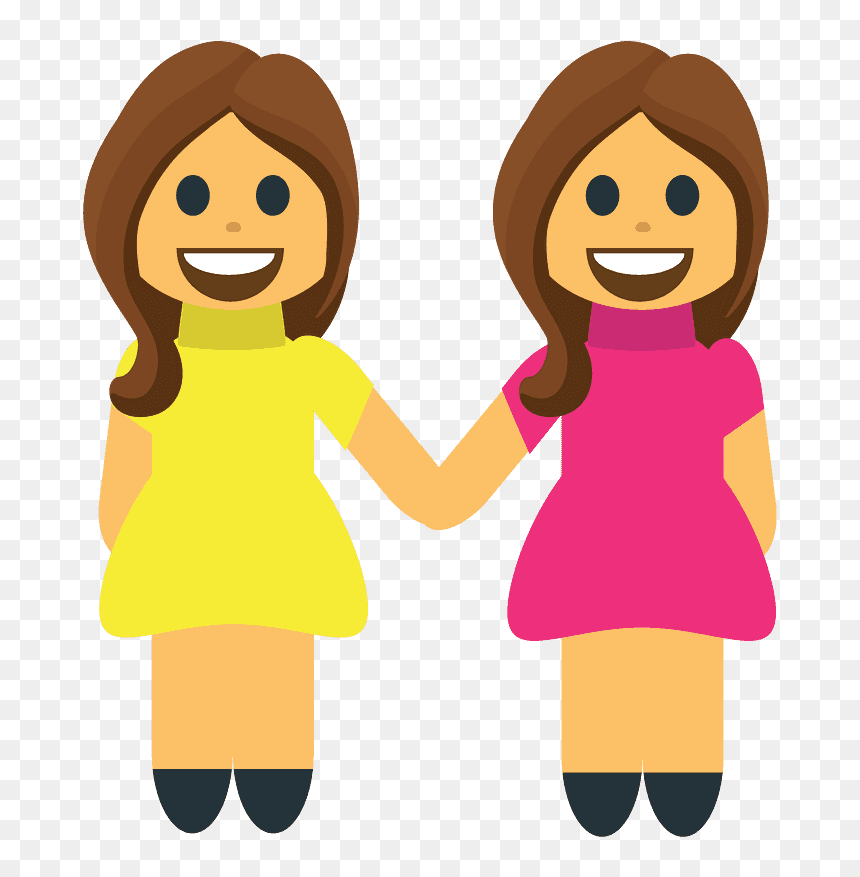 Women Holding Hands Emoji Clipart - آیکون دو دوست, HD Png Download - people holding hands png