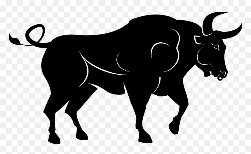 Livestock,monochrome Photography,bull - Bul Cow Black And White, HD Png Download - bull vector png