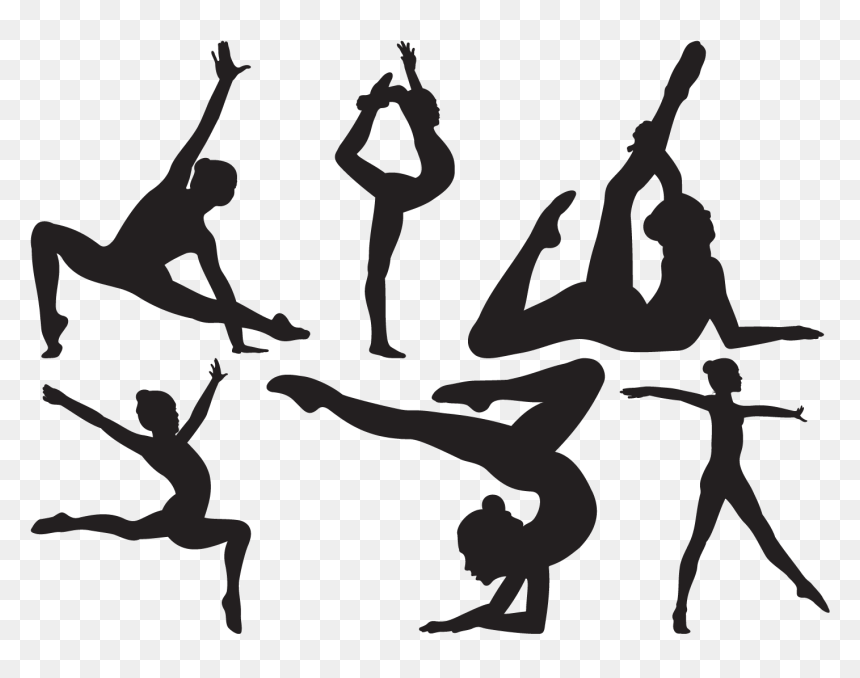 Silhouette Gymnast Girl - Гимнастика Силуэт, HD Png Download - gymnast silhouette png