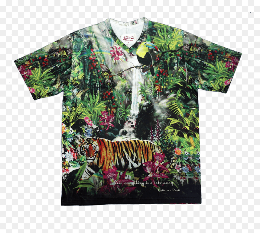 Dryfit Forest And Animal Print T-shirt - Bengal Tiger, HD Png Download - animal print png