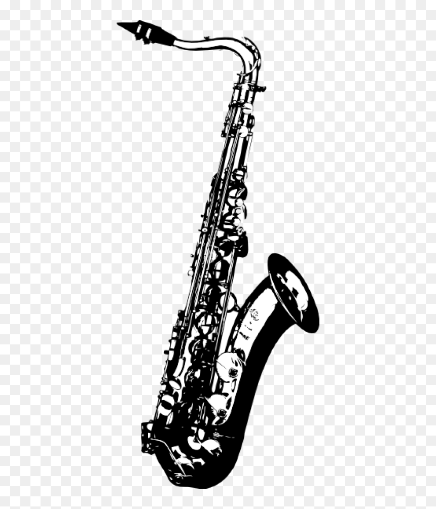 Saxophone Picture"
										 Title= - Black And White Saxophone, HD Png Download - sousaphone png