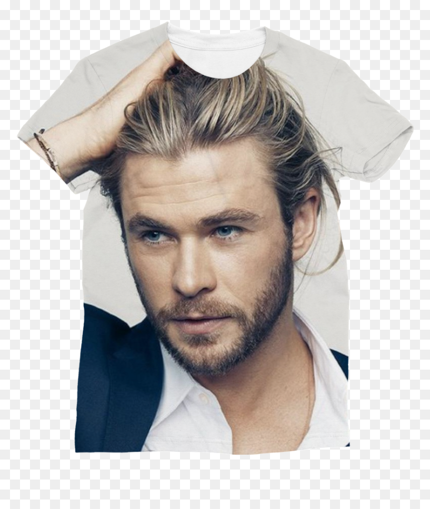 Chris Hemsworth ﻿classic Sublimation Women"s T-shirt"
 - Long Hair And Short Beard, HD Png Download - chris hemsworth png