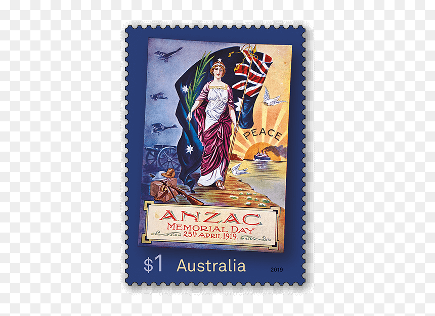 Anzac Memorial Day 1919, HD Png Download - vintage postage stamp png
