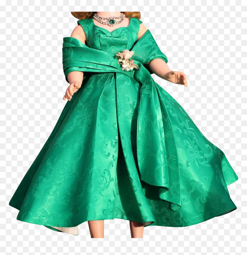 Madame Alexander Vintage Cissy Green Swirl Brocade - Cape, HD Png Download - vintage swirl png