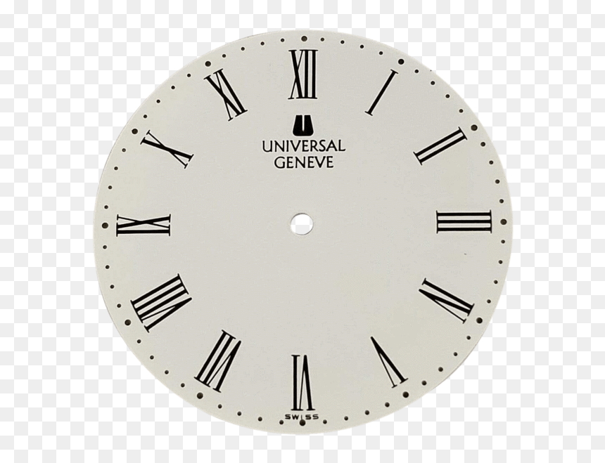 Vintage Universal Genève 33mm White Dial 6504 Roman - Wall Clock, HD Png Download - roman numeral 2 png