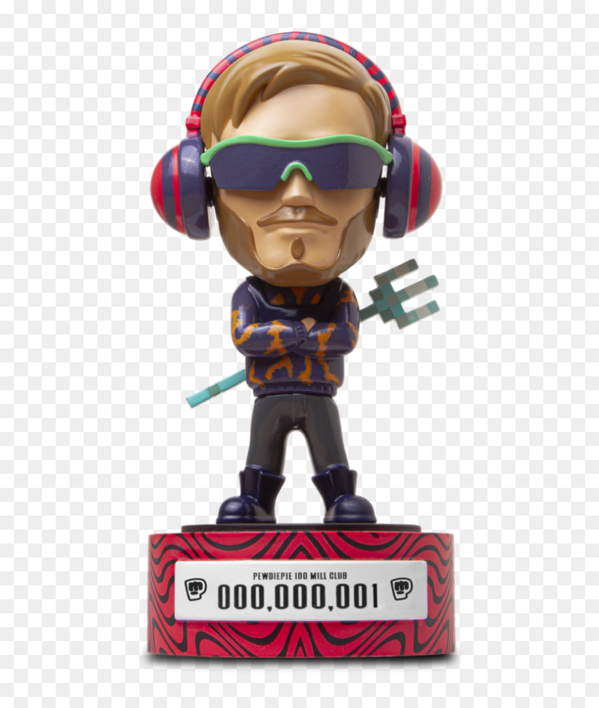 Pewdiepie 100 Mil Figurine, HD Png Download - pewdiepie logo png