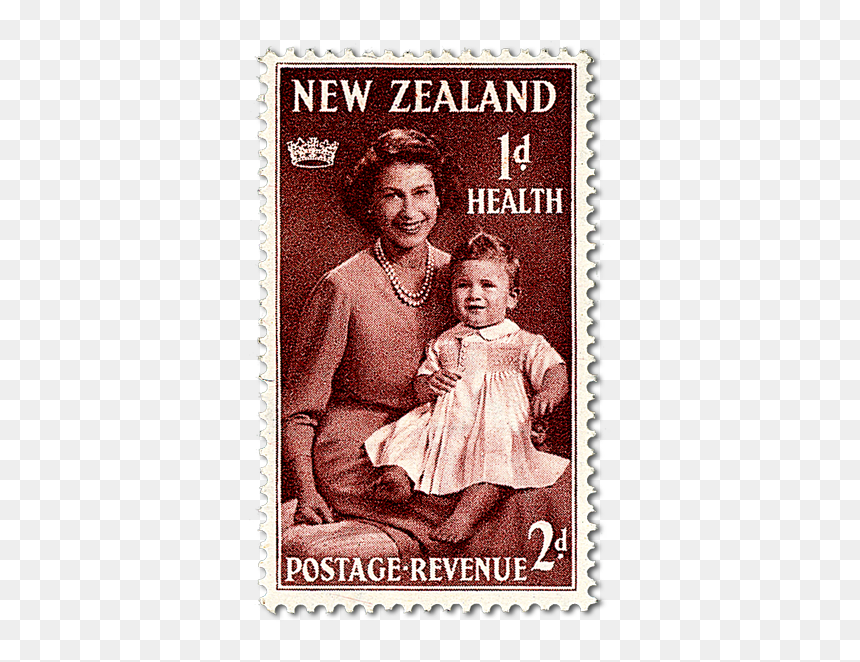 New Zealand 1d 2d Stamp, HD Png Download - vintage postage stamp png