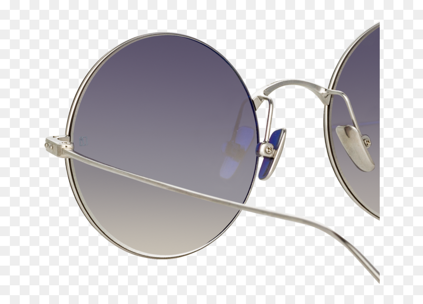 Zaha Round Sunglasses In White Gold - Reflection, HD Png Download - round sunglasses png