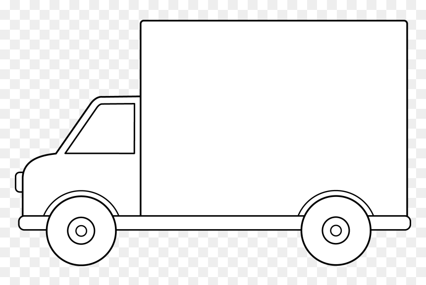 Delivery Truck Line Art - City Car, HD Png Download - delivery truck icon png