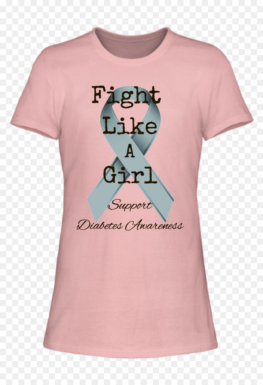 Fight Like A Girl For Diabetes Ladies Tee [runs Small] - Cartoon, HD Png Download - fight like a girl png