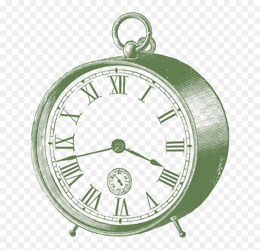 Download Green Vintage Clock Png Clip Art - Baume Mercier Riviera Quartz, Transparent Png - clock image png