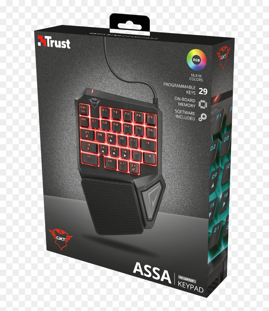 Gxt 888 Assa One Handed Gaming Keyboard - Assa Keypad Gxt, HD Png Download - keypad png