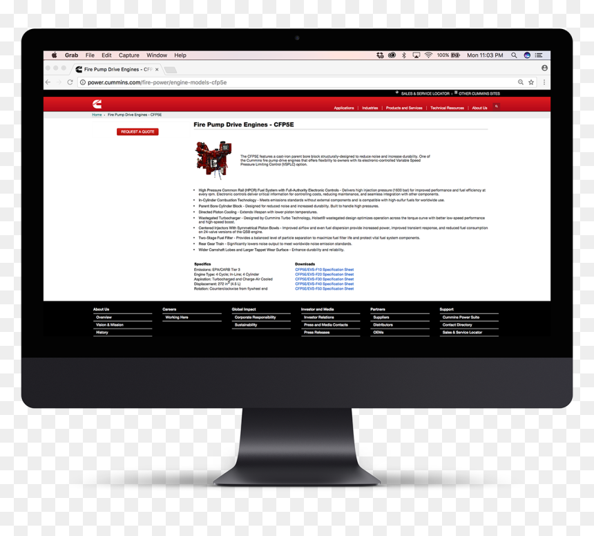 Computer Monitor, HD Png Download - cummins png