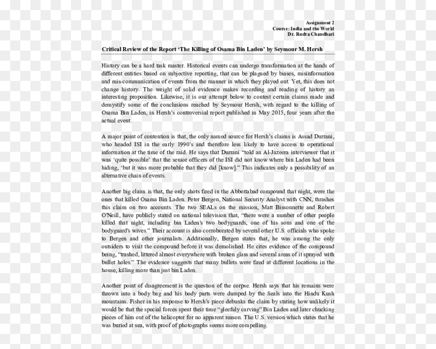 Reflection Paper About Drrm, HD Png Download - osama png