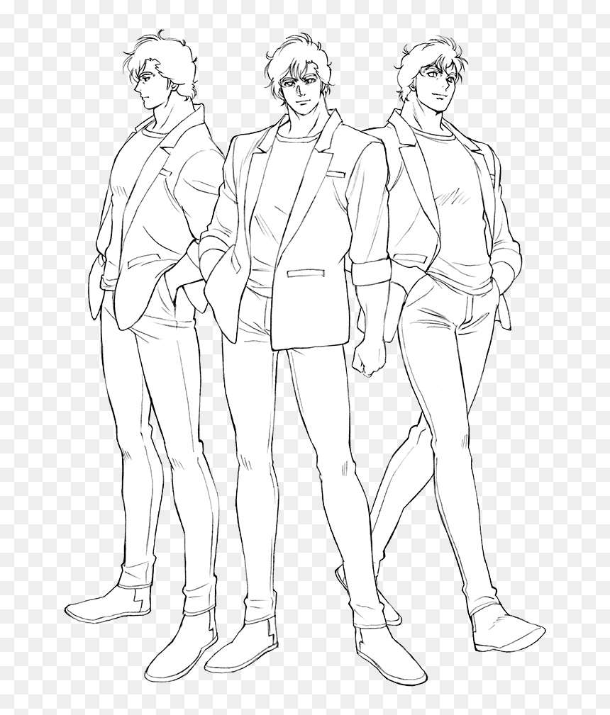 Ryo Saeba Body, HD Png Download - anime lineart png