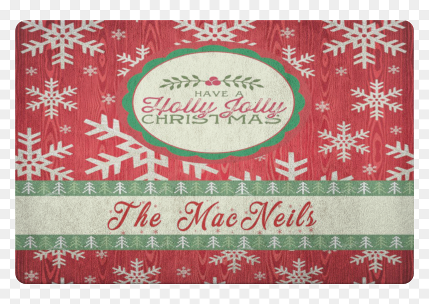 Christmas Holiday Custom Family Welcome Doormat - Label, HD Png Download - welcome mat png
