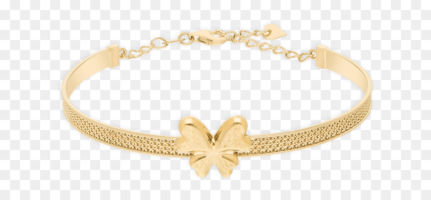 Lucky Butterfly Bangle, Yellow Gold, HD Png Download - gold butterfly png