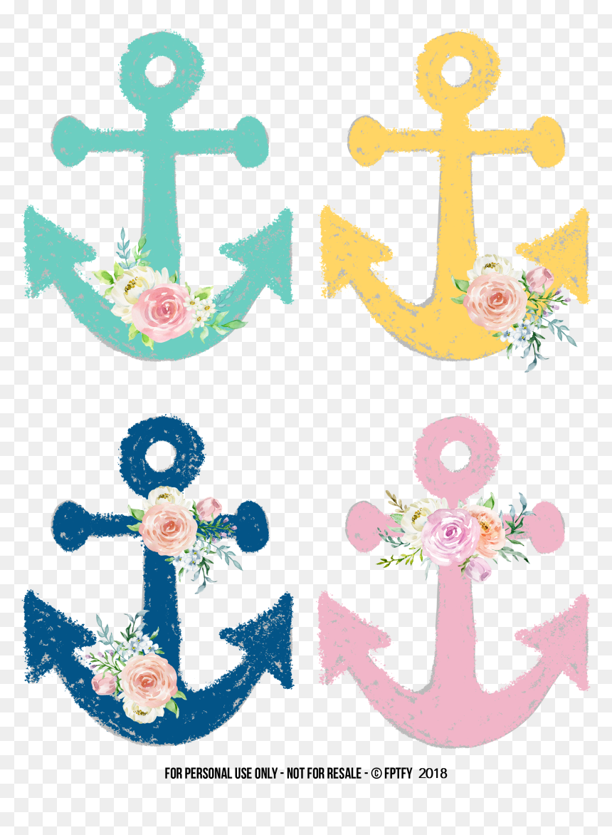 Free Journaling Anchors And - Anchor With Flowers Clipart, HD Png Download - anchor clipart png