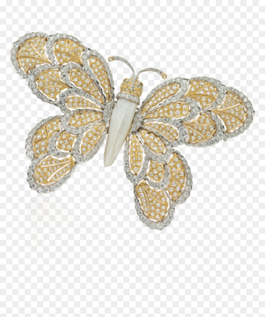 View Spilla Farfalla G6475, HD Png Download - gold butterfly png